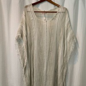 Free People White Gauze Shawl